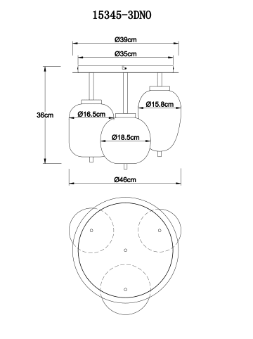 Globo lighting Deckenleuchte "BLACKY I" in silver