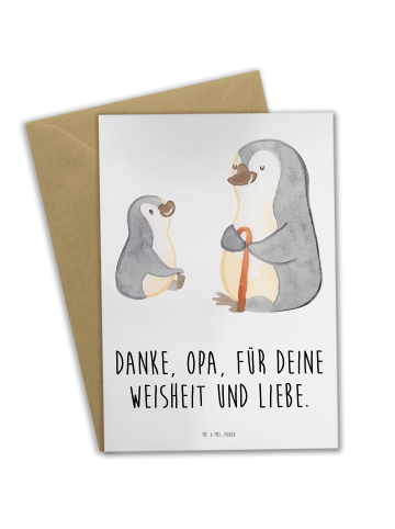 Mr. & Mrs. Panda Glückwunschkarte Opa Weisheit und Liebe mit Spruch in Weiß