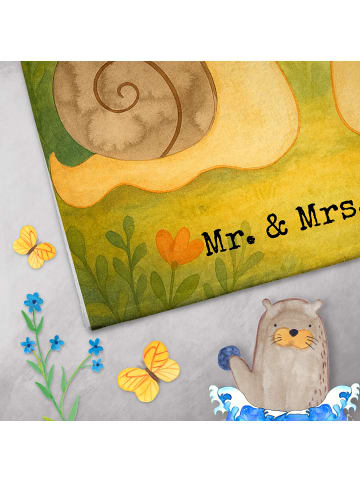 Mr. & Mrs. Panda Gästehandtücher Schnecken Liebe Design mit Spruch in Weiß