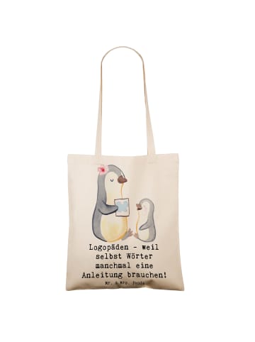 Mr. & Mrs. Panda Schultasche Logopädin Helden mit Spruch in Creme