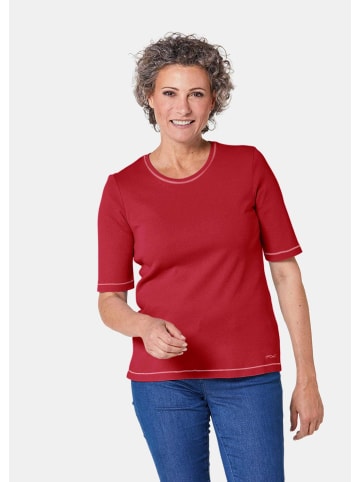 GOLDNER Rundhalsshirt Basic T-Shirt aus reiner Baumwolle in rot