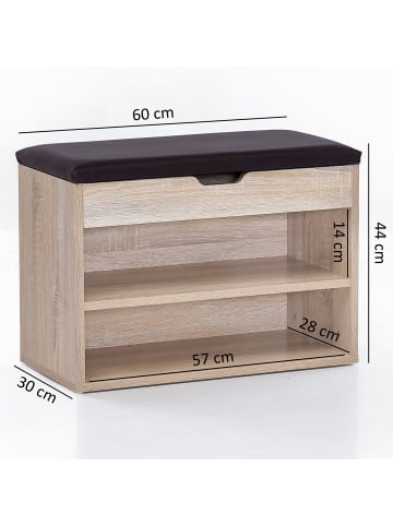 FineBuy Schuhschrank in Braun / Spanplatte / 60x30x40