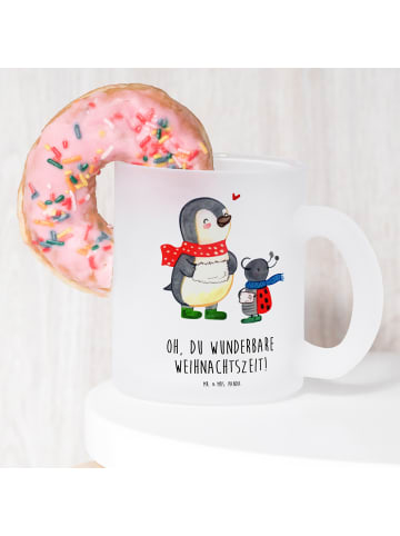 Mr. & Mrs. Panda Glas Smörle Winterzeit mit Spruch in Transparent