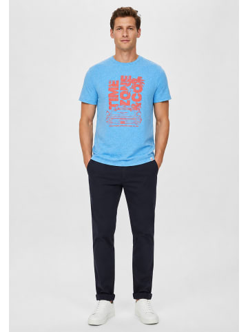 Timezone Rundhals Kurzarmshirt Frontprint Auto Design in Blau
