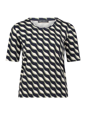 Betty Barclay Basic Shirt mit Rippenstruktur in Dark Blue/Green