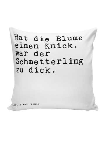 Mr. & Mrs. Panda Sofa Kissen Hat die Blume einen... mit Spruch in Weiß