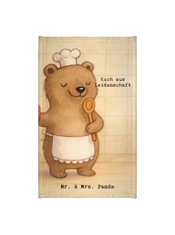 Mr. & Mrs. Panda Gästehandtuch Koch Leidenschaft Design mit Spruch in Weiß