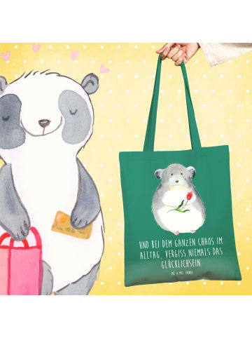 Mr. & Mrs. Panda Tasche Chinchilla Blume mit Spruch in Mint