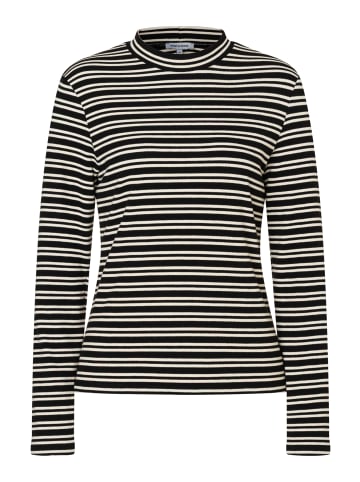More & More schmales Ringelshirt, gerippt in black/offwhite