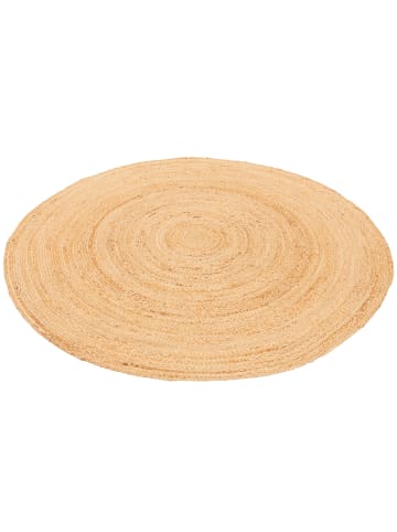 Pergamon Naturfaser Teppich Jute Salsa Natur Rund in Beige