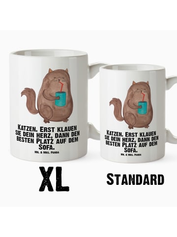 Mr. & Mrs. Panda Weiße Tasse Katze Dose mit Spruch in Weiß