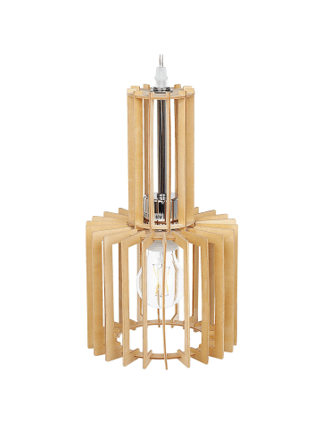 Beliani Pendelleuchten NIARI in Braun/Weiß/Transparent - (W) 19 x (H) 119 x (L) 19 cm