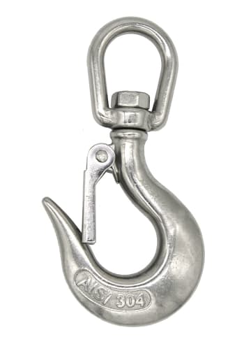 AMANKA Drehwirbel Edelstahl Swivel Tragkraft 150 KG mit Karabiner silber