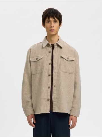 Selected Langarmhemd in oatmeal