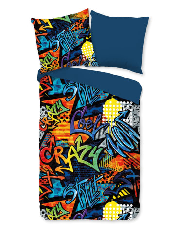 JACK 2 tlg. Mikrofaser Bettwäsche 135x200cm Graffiti Street Style in Bunt