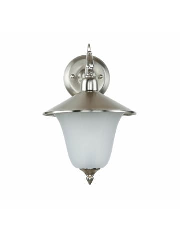 Licht-Erlebnisse Außen Wandlampe (B)20 x (H)30 cm in Nickel matt Weiß