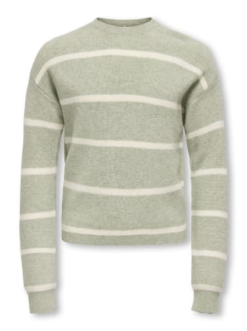 KIDS ONLY Pullover KOGFRANCA SHORT L/S STRIPE KNT in desert sage