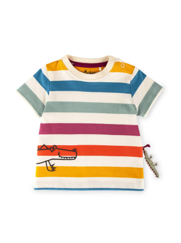 Sigikid T-Shirt Happy Crocodile in ecru/bunt gestreift