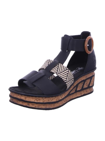 rieker Keilsandalette in schwarz