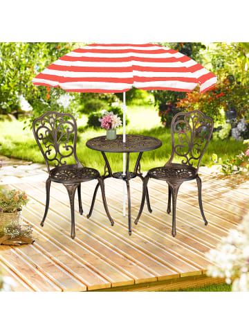 relaxdays 3-tlg. Gartenmöbel Set in Schwarz/ Bronze