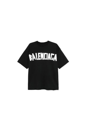 Balenciaga Tape Logo T-Shirt Schwarz