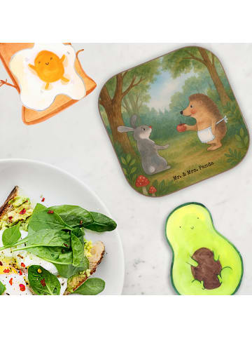 Mr. & Mrs. Panda Flaschenuntersetzer Hase Igel Design ohne Spruch in Weiß