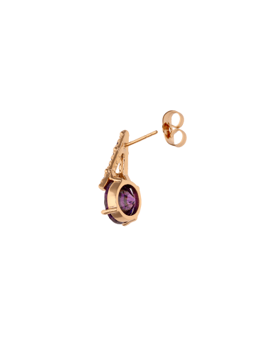 faina Women Stud Earrings in Rose Gold Purple