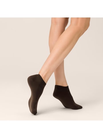 Kunert Sneakersocken Sensual Cotton druckfreier Bund in Brown