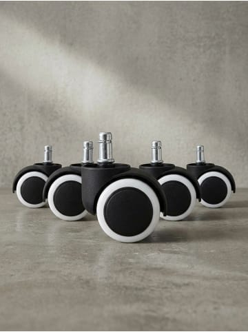 KADIMA DESIGN Bürostuhlrollen: Hochabriebfest, 50 mm, Hartböden, Kunststoff