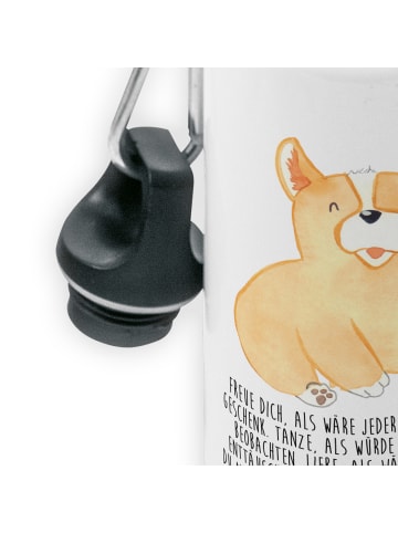 Mr. & Mrs. Panda Kindertrinkflasche Corgie mit Spruch in Weiß