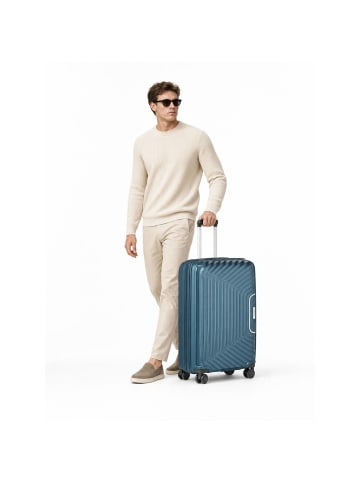 Redolz Essentials 01 4 Rollen Trolley M 66 cm mit Dehnfalte in blue metallic