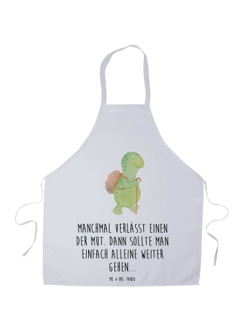 Mr. & Mrs. Panda Schürze Schildkröte Wanderer mit Spruch in Weiß