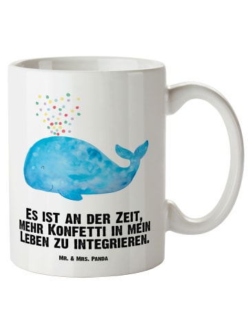 Mr. & Mrs. Panda Keramiktasse Wal Konfetti mit Spruch in Weiß