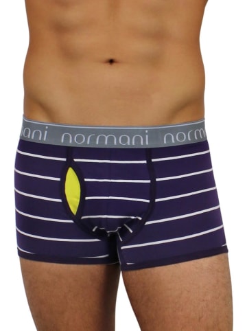 normani 6 Stück Retro Boxershorts aus Baumwolle mit Eingriff in Purple Stripes