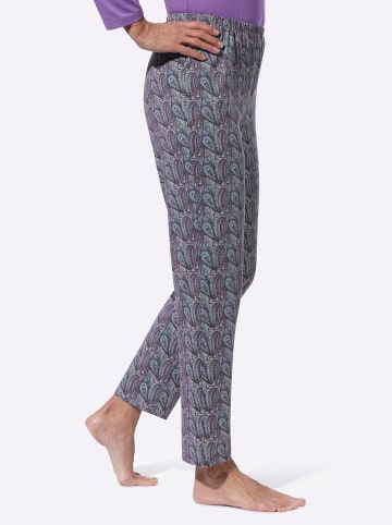 Sieh an! Schlafanzug-Hose in steingrau-lila-bedruckt