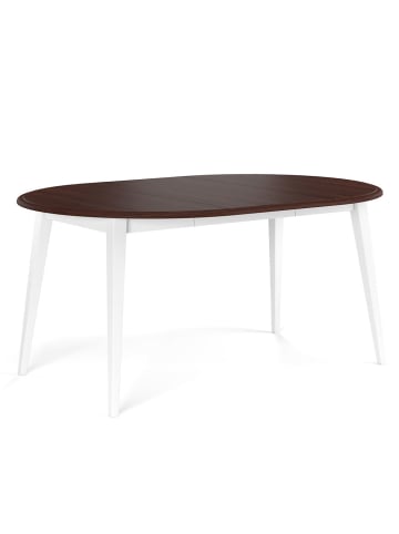 Feldmann-Wohnen Esstisch Belluno Elegante Kiefer weiß lackiert / Nussbaum 110-160 / 110 / 74,5cm