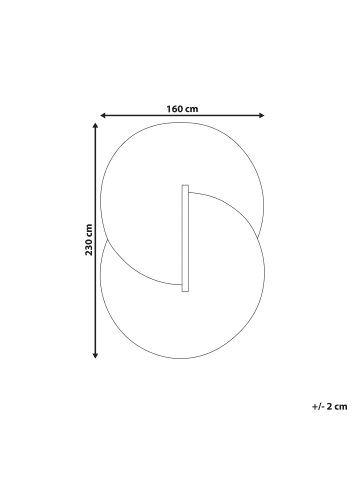 Beliani Kurzflor AYUJ in Beige/Blau - (W) 160 x (L) 230 cm