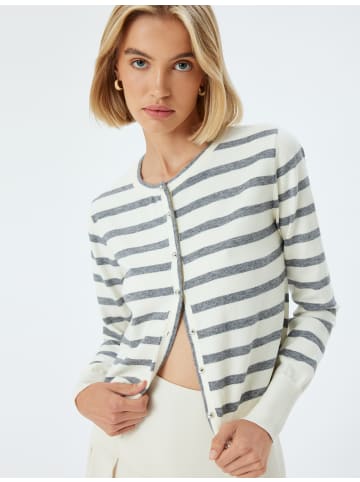 KOTON Cardigan in Grau Gestreift