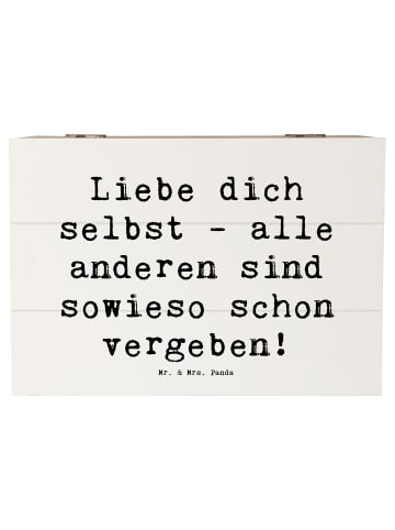 Mr. & Mrs. Panda holzschatulle Spruch Selbstakzeptanz Liebe mit ... in Weiß