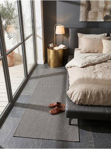 KADIMA DESIGN Teppichläufer Uni flachgewebt pflegeleicht Wohnzimmer Flur in Anthrazit