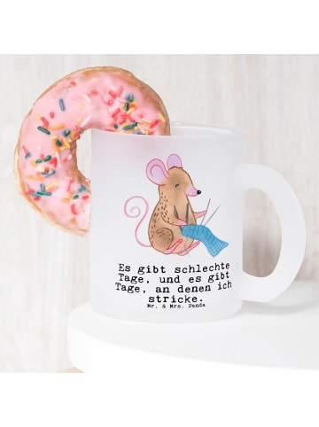 Mr. & Mrs. Panda Tee Tasse Maus Stricken mit Spruch in Transparent