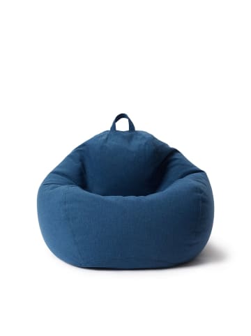 Lumaland Sitzsack L - 80x90x50 cm Bodenkissen - 185 L Dunkelblau