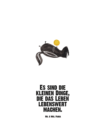 Mr. & Mrs. Panda Thermo-Trinkflasche Stinktier Ball mit Spruch in Weiß