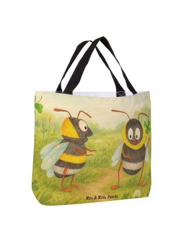 Mr. & Mrs. Panda Beutel Hummeln Kleeblatt Design ohne Spruch in Weiß