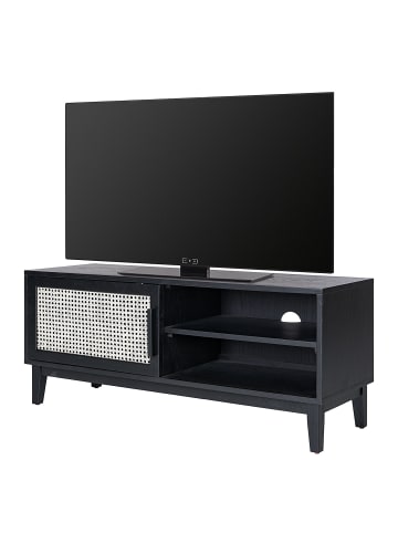 home24 TV-Lowboard CANEE 1 Tür in Eiche / Schwarz
