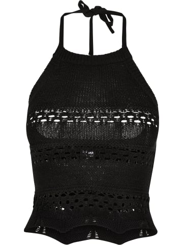 Urban Classics Urban Classics Damen Ladies Short Crochet Knit Neckholder Top in black
