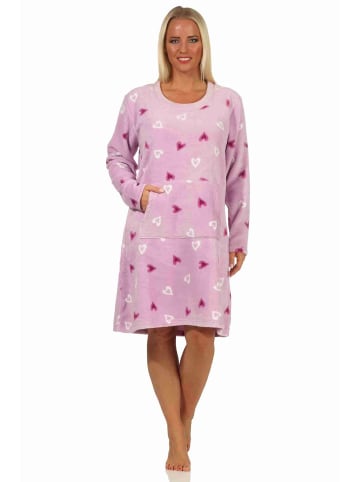 NORMANN Nachthemd softem Coralfleece - 58711 in flieder