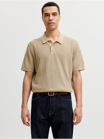 Jack & Jones Gestricktes Polo in Crockery 1