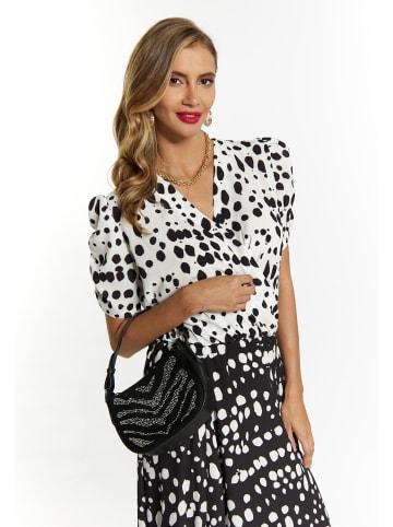 faina Damen Schultertasche Mit Strass in Schwarz