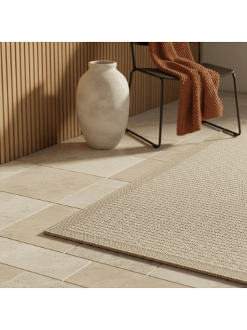 KADIMA DESIGN Teppich Outdoor Waschbar Einfarbig DAFNE Strapazierfähig OEKO-TEX in Beige